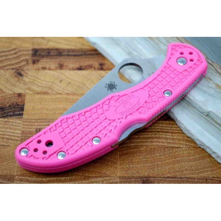 Couteau Spyderco Delica 4 Pink Lame Acier S30V Manche FRN Made Japan Lockback Clip SC11FPPNS30V - Livraison Gratuite