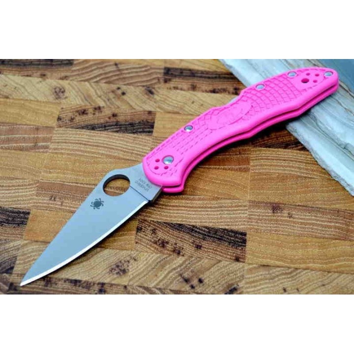 Couteau Spyderco Delica 4 Pink Lame Acier S30V Manche FRN Made Japan Lockback Clip SC11FPPNS30V - Livraison Gratuite