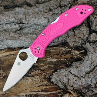 Couteau Spyderco Delica 4 Pink Lame Acier S30V Manche FRN Made Japan Lockback Clip SC11FPPNS30V - Livraison Gratuite