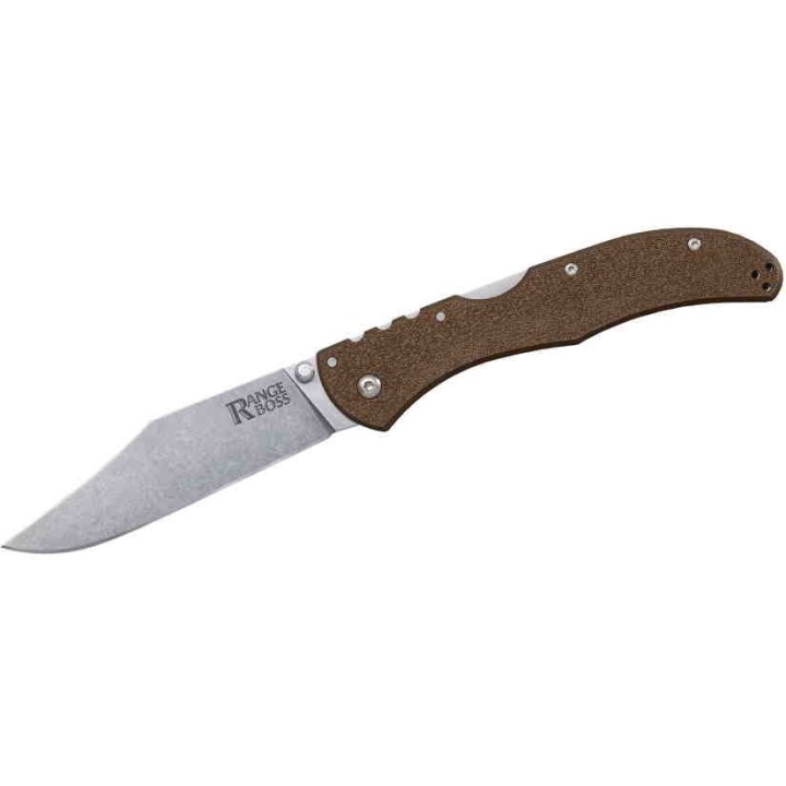 Couteau Cold Steel Range Boss Lame Acier 4034 Manche GRN FDE Lockback Clip CS20KR9 - Livraison Gratuite