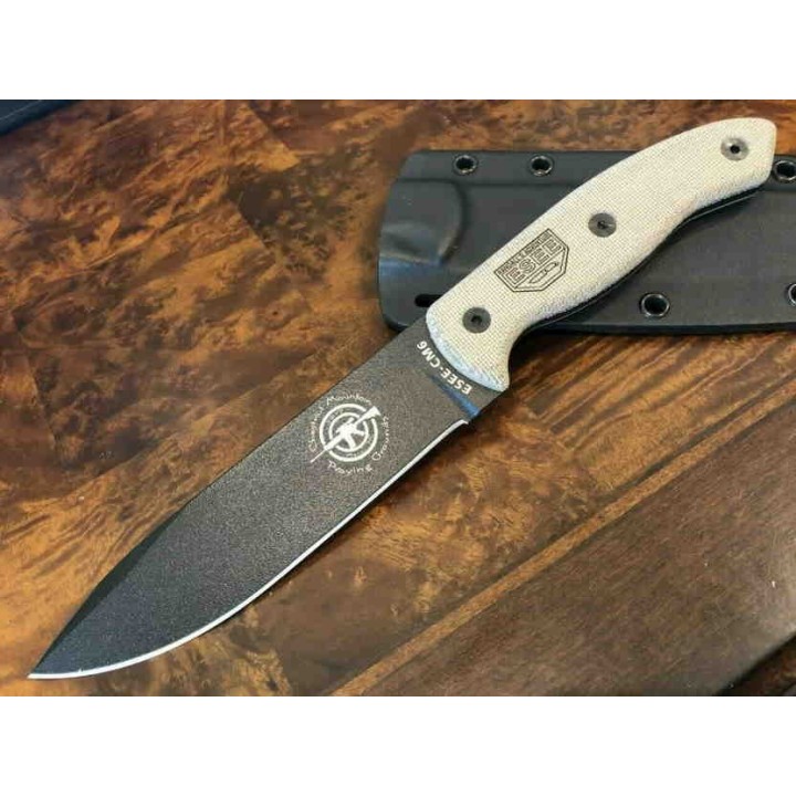 Couteau ESEE CM6 Combat Tactical Lame Acier Carbone 1095 Manche Micarta Etui Kydex Made USA ESCM6TGM - Livraison Gratuite