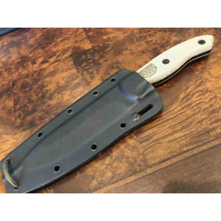Couteau ESEE CM6 Combat Tactical Lame Acier Carbone 1095 Manche Micarta Etui Kydex Made USA ESCM6TGM - Livraison Gratuite