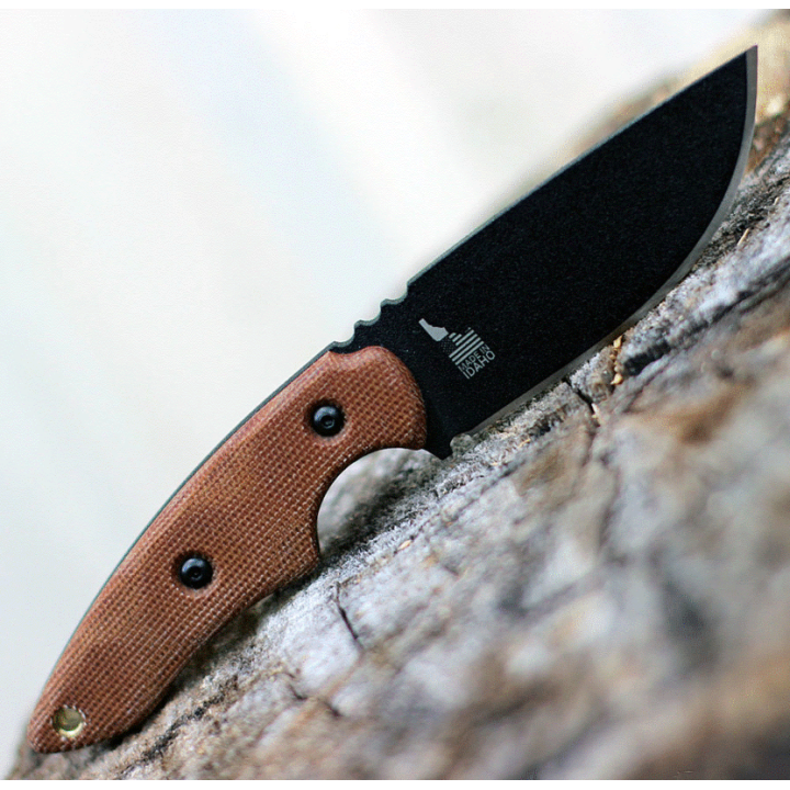 Couteau Tops 3 Pointer Tan Lame Acier Carbone 1095 Manche Micarta Etui Kydex Made In USA TP3PR02 - Livraison Gratuite