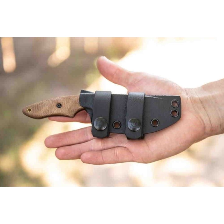 Couteau Tops 3 Pointer Tan Lame Acier Carbone 1095 Manche Micarta Etui Kydex Made In USA TP3PR02 - Livraison Gratuite