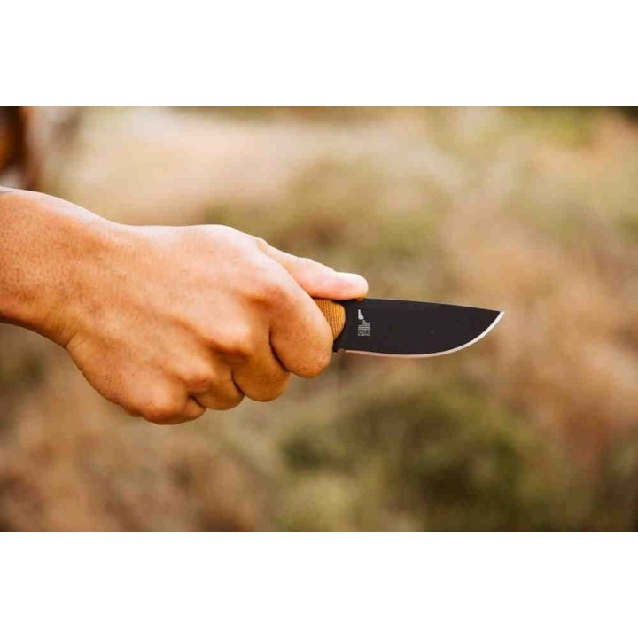 Couteau Tops 3 Pointer Tan Lame Acier Carbone 1095 Manche Micarta Etui Kydex Made In USA TP3PR02 - Livraison Gratuite