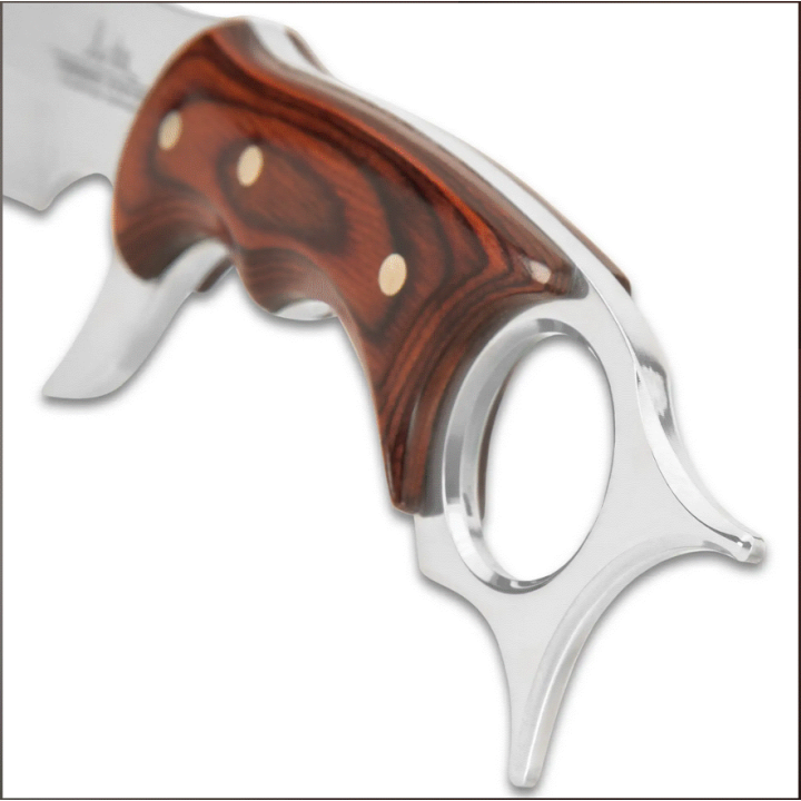 Karambit Gil Hibben Bloodwood Lame Acier 5Cr15MoV Manche Bois Etui Cuir GH5099 - Livraison Gratuite