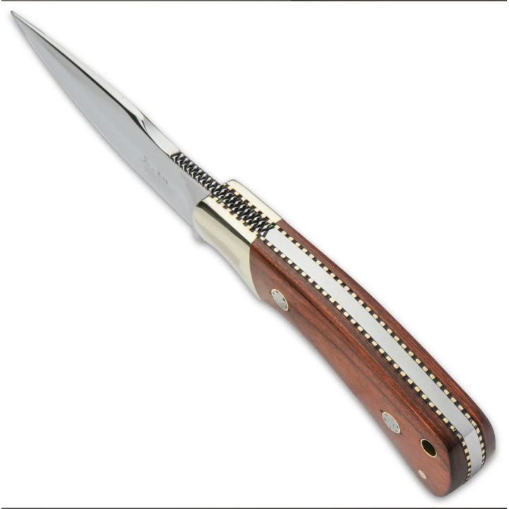 Couteau Hibben Diamondback Lame Acier 7Cr17 Manche Bois Etui Cuir GH5100 - Livraison Gratuite