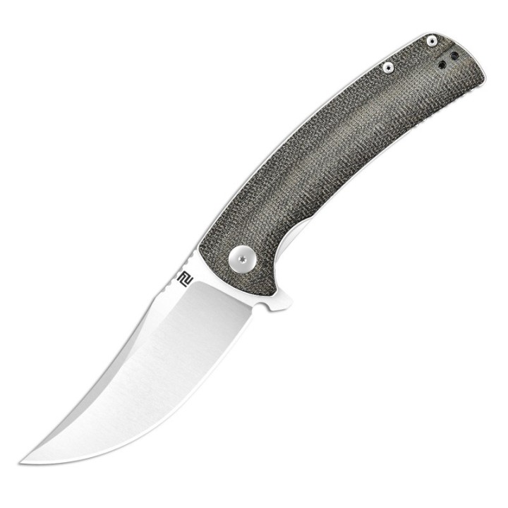 Couteau Artisan Cutlery Arroyo Green Lame AR-RPM9 Manche Micarta IKBS Linerlock Clip ATZ1845PODG - Livraison Gratuite