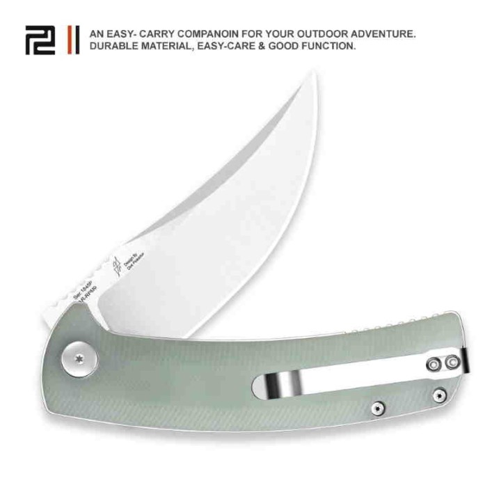 Couteau Artisan Cutlery Arroyo  Lame AR-RPM9 Manche Jade G10 IKBS Linerlock Clip ATZ1845PNTG - Livraison Gratuite