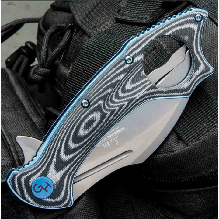 Couteau Hibben Warbird Karambit Lame 7Cr17 Manche Micarta Lame 7Cr17 IKBS Clip GH5103 - Livraison Gratuite