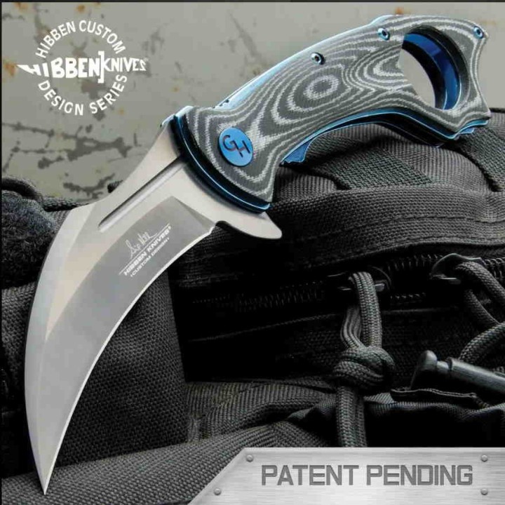 Couteau Hibben Warbird Karambit Lame 7Cr17 Manche Micarta Lame 7Cr17 IKBS Clip GH5103 - Livraison Gratuite