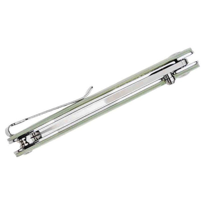 J1917NTG Couteau CJRB Ria Jade Lame Acier 12C27 Blade Manche Green G10 Linerlock Clip - Livraison Gratuite