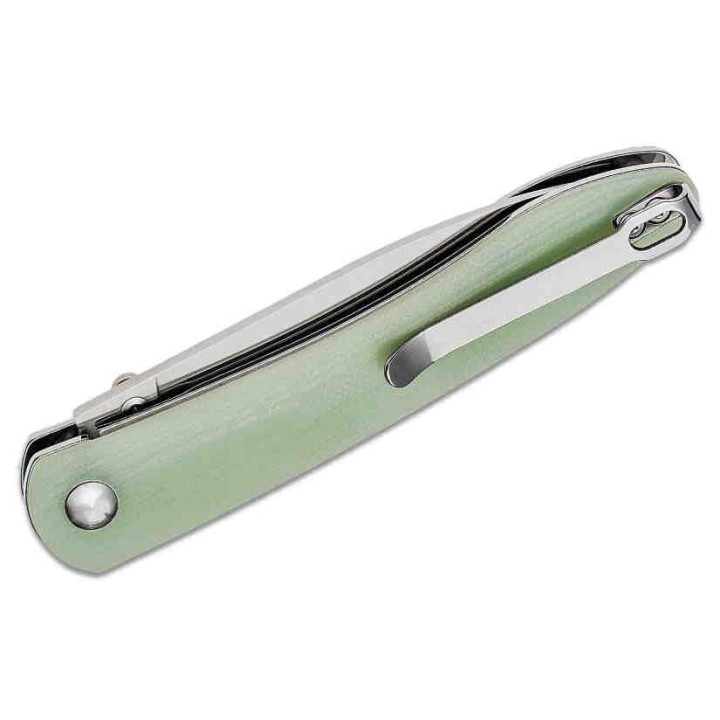 J1917NTG Couteau CJRB Ria Jade Lame Acier 12C27 Blade Manche Green G10 Linerlock Clip - Livraison Gratuite