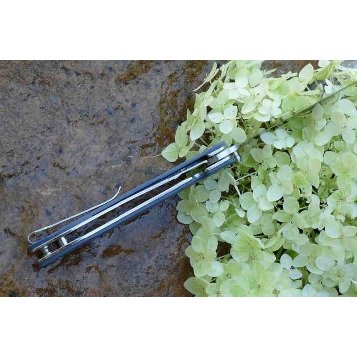 J1917GYC Couteau CJRB Ria Blue-Gray Lame Acier 12C27 Manche G10 IKBS Clip - Livraison Gratuite