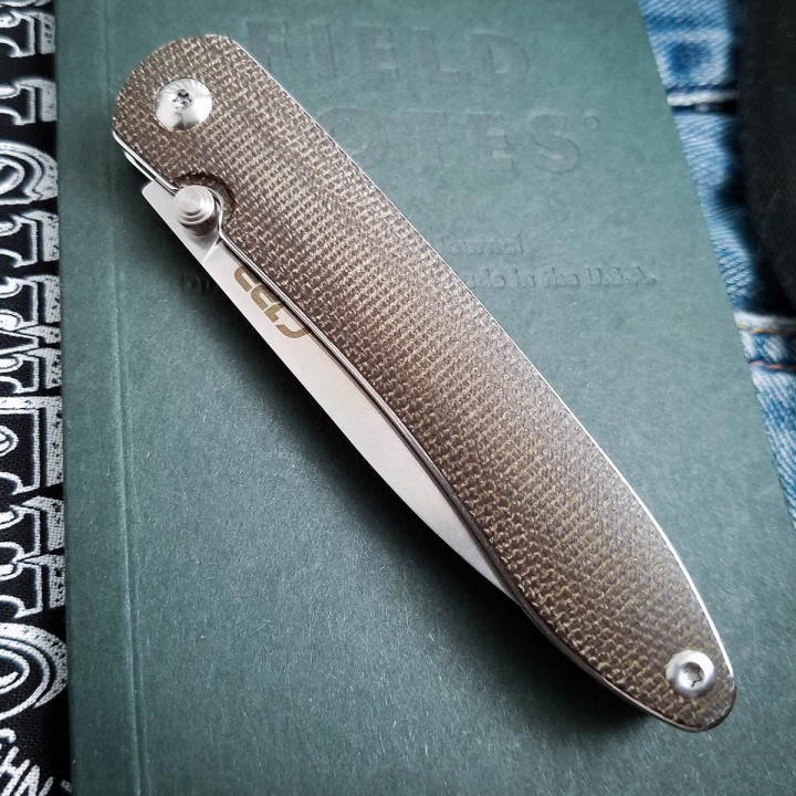 J1917ODG Couteau CJRB Ria OD Green Lame Acier 12C27 Manche Micarta Linerlock Clip - Livraison Gratuite