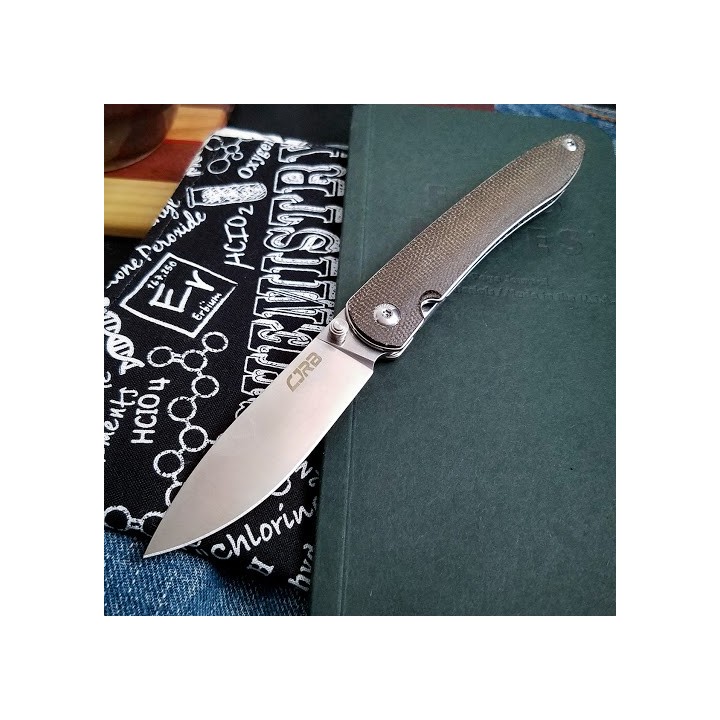 J1917ODG Couteau CJRB Ria OD Green Lame Acier 12C27 Manche Micarta Linerlock Clip - Livraison Gratuite