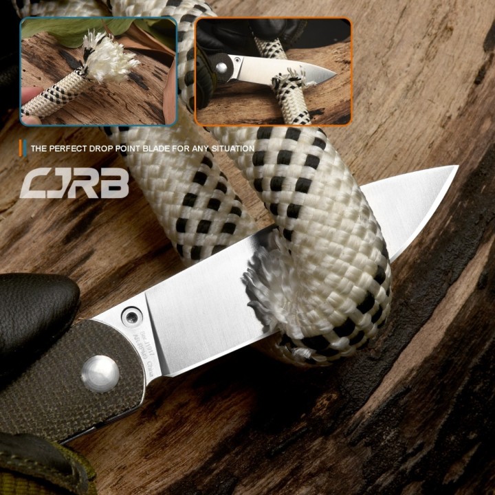 J1917ODG Couteau CJRB Ria OD Green Lame Acier 12C27 Manche Micarta Linerlock Clip - Livraison Gratuite