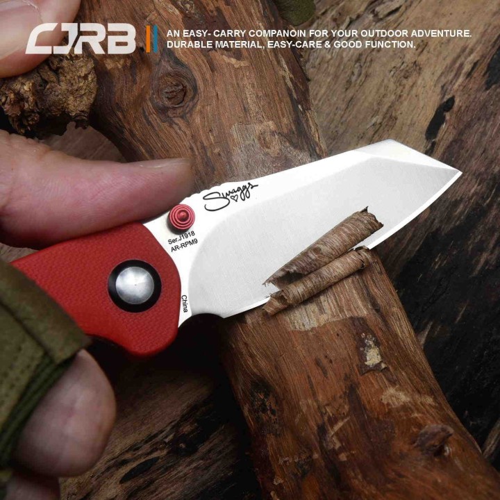 J1918REF Couteau CJRB Maileah Lame Acier AR-RPM9 Manche Red G10 IKBS Linerlock Clip - Livraison Gratuite