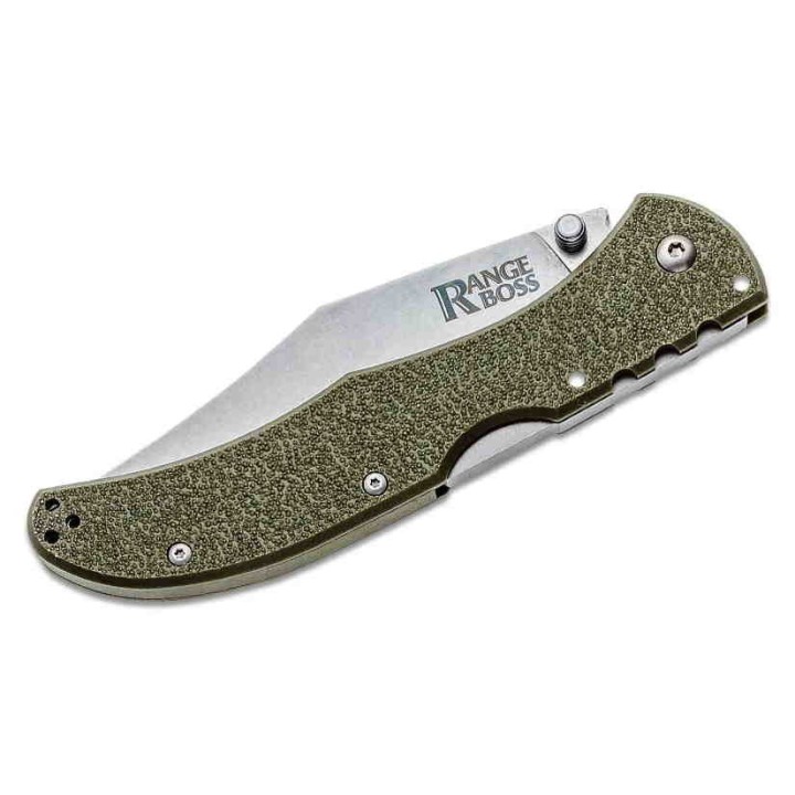 Couteau Cold Steel Range Boss Lame Acier 4034 Manche GRN Green Lockback Clip CS20KR7 - Livraison Gratuite