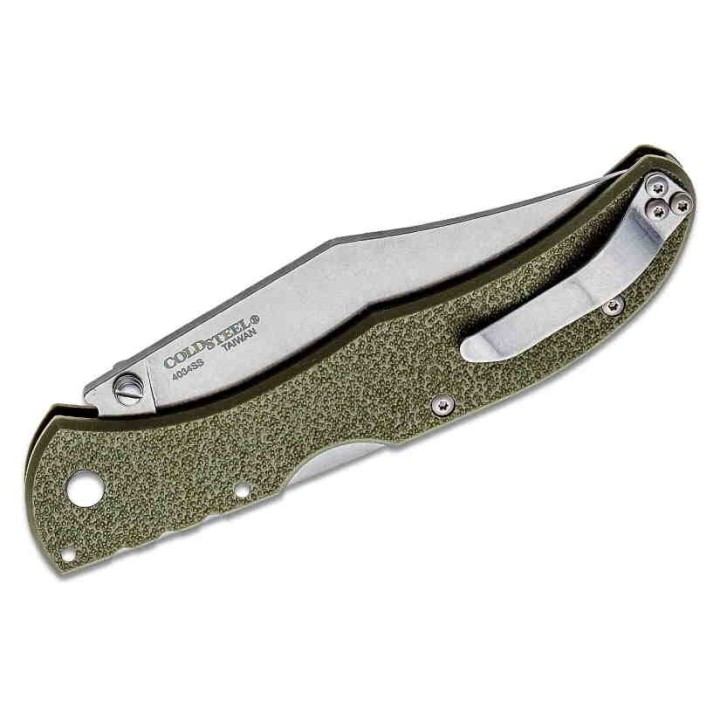 Couteau Cold Steel Range Boss Lame Acier 4034 Manche GRN Green Lockback Clip CS20KR7 - Livraison Gratuite