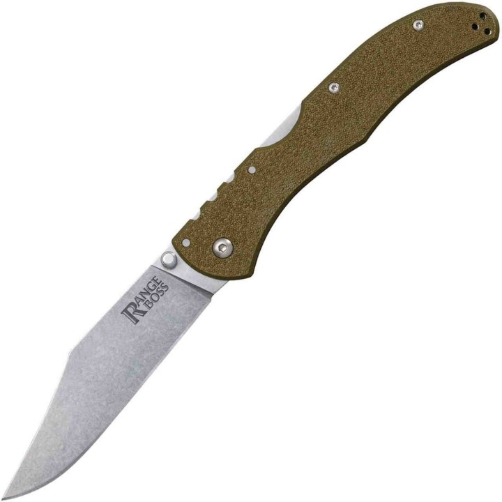 Couteau Cold Steel Range Boss Lame Acier 4034 Manche GRN Green Lockback Clip CS20KR7 - Livraison Gratuite