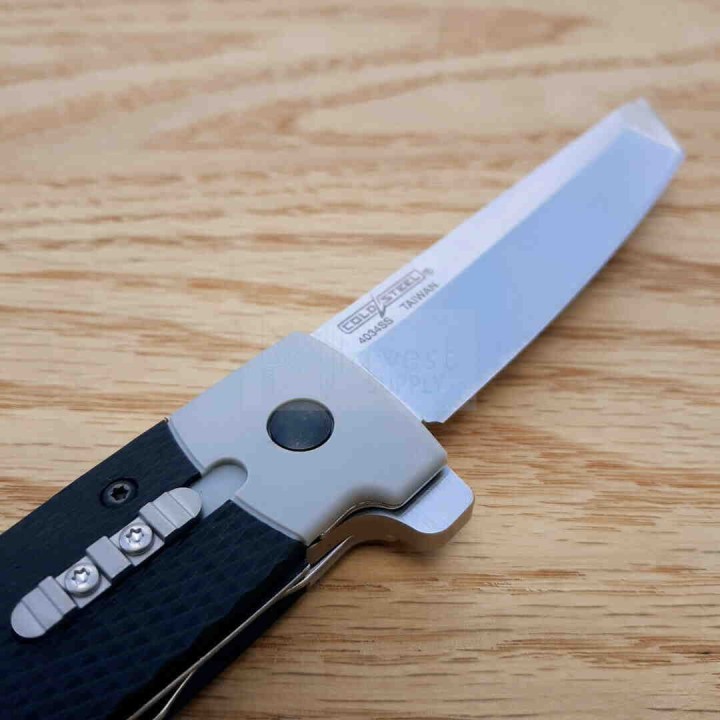 Couteau Cold Steel Oyabun Leaf-Spring Lock Lame Tanto 4034 Manche Gray Griv-Ex Clip CS26T - Livraison Gratuite