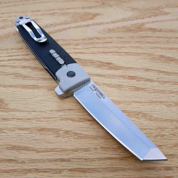 Couteau Cold Steel Oyabun Leaf-Spring Lock Lame Tanto 4034 Manche Gray Griv-Ex Clip CS26T - Livraison Gratuite