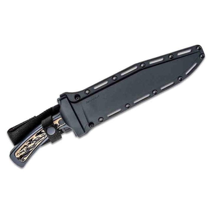 Couteau Cold Steel Bowie Drop Forged Lame Acier 52100 Manche Imitation Corne Etui Secure-Ex CS36MK - Livraison Gratuite