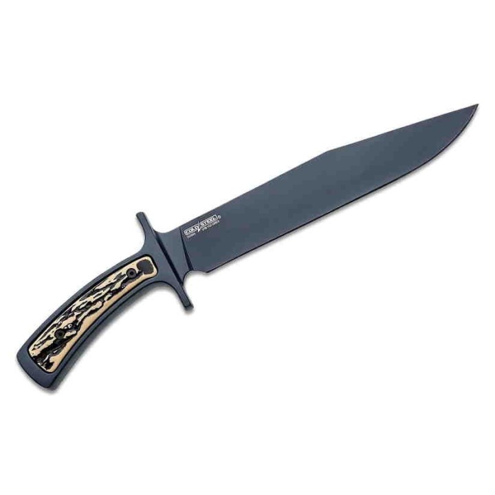Couteau Cold Steel Bowie Drop Forged Lame Acier 52100 Manche Imitation Corne Etui Secure-Ex CS36MK - Livraison Gratuite