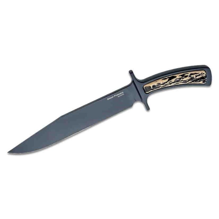 Couteau Cold Steel Bowie Drop Forged Lame Acier 52100 Manche Imitation Corne Etui Secure-Ex CS36MK - Livraison Gratuite