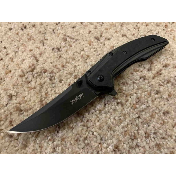 Couteau Kershaw Outright Black A/O Lame Acier 8Cr13MoV Manche G-10 Framelock Clip KS8320BLK - Livraison Gratuite