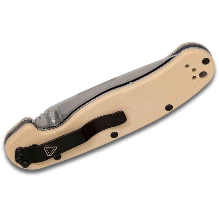 Couteau Ontario Rat II D2 Desert Tan Manche FRN  Lame Acier D2 Linerlock Clip ON8828DT - Livraison Gratuite