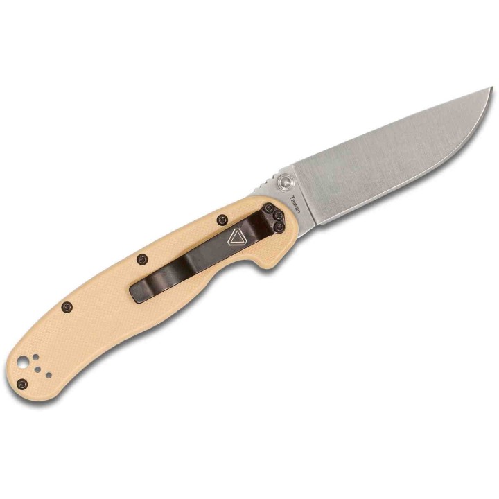 Couteau Ontario Rat II D2 Desert Tan Manche FRN  Lame Acier D2 Linerlock Clip ON8828DT - Livraison Gratuite