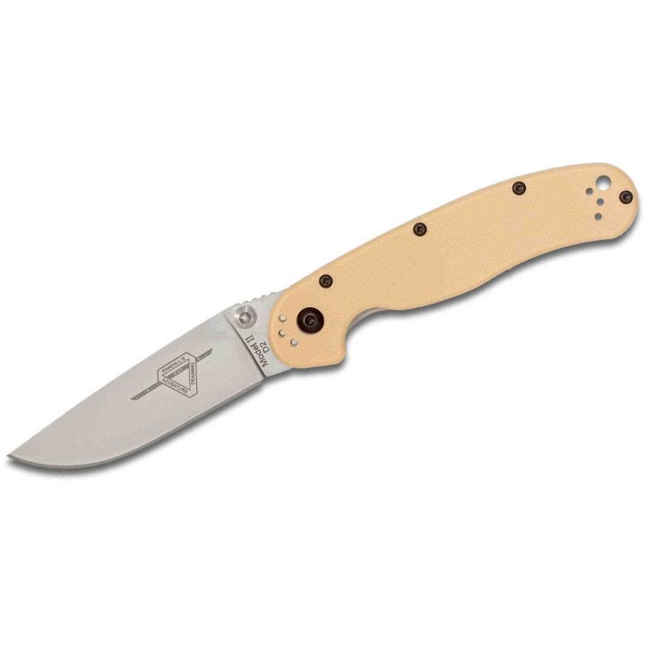 Couteau Ontario Rat II D2 Desert Tan Manche FRN  Lame Acier D2 Linerlock Clip ON8828DT - Livraison Gratuite