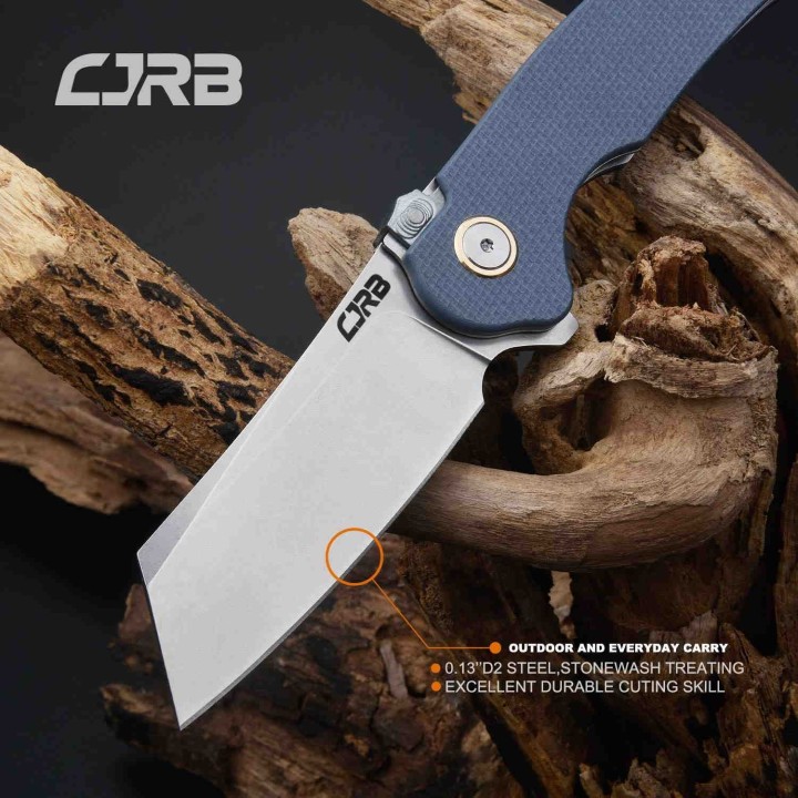 Couteau CJRB Cutlery Crag Recoil-Lock Gray Lame Acier D2 Manche G10 Linerlock Clip J1904RGYF - Livraison Gratuite