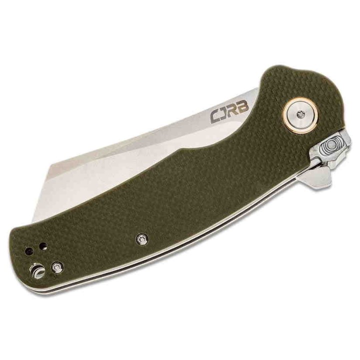 Couteau CJRB Cutlery Crag Recoil-Lock Green Lame Acier D2 Manche G10 Clip J1904RGNF - Livraison Gratuite