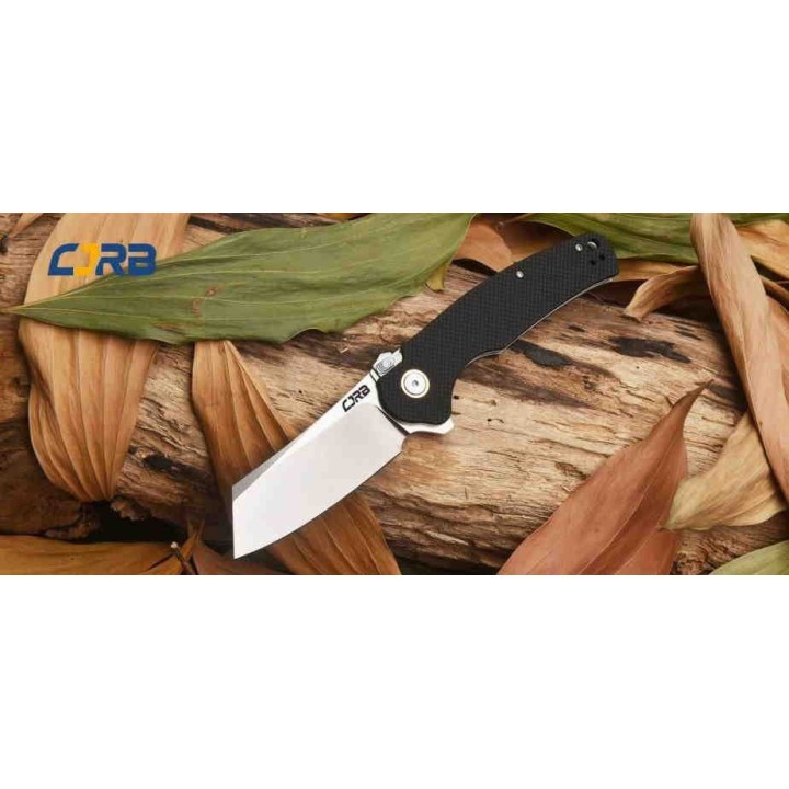Couteau CJRB Cutlery Crag Recoil-Lock Black Lame Acier D2 Manche G10 Clip J1904RBKF - Livraison Gratuite