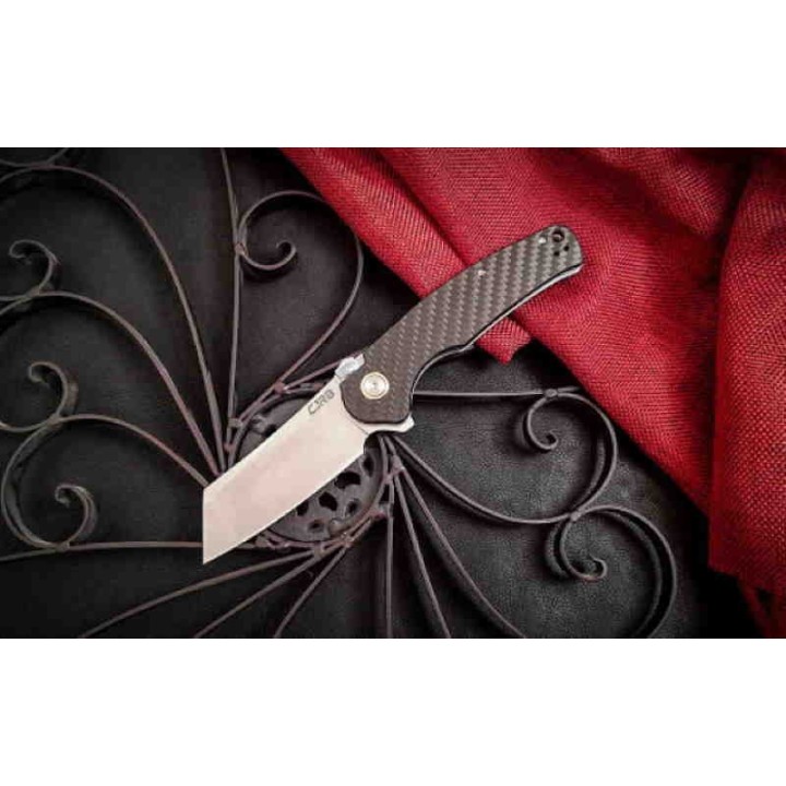Couteau CJRB Cutlery Crag Recoil-Lock Manche Carbon Fiber Lame Acier D2 IKBS J1904RCF - Livraison Gratuite
