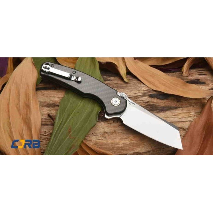 Couteau CJRB Cutlery Crag Recoil-Lock Manche Carbon Fiber Lame Acier D2 IKBS J1904RCF - Livraison Gratuite