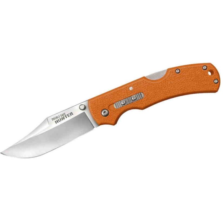 Couteau Cold Steel Double Safe Hunter Blaze Orange Lame 8Cr13MoV Manche GFN LockBack Clip CS23JB - Livraison Gratuite