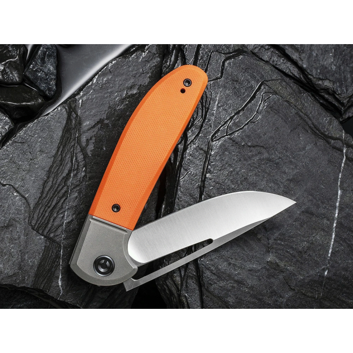 Couteau CIVIVI Trailblazer XL Orange Manche G10 Lame Acier D2 Slip Joint Clip CIVC2101B - Livraison Gratuite