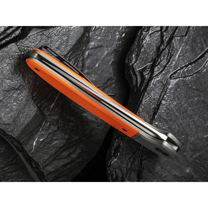 Couteau CIVIVI Trailblazer XL Orange Manche G10 Lame Acier D2 Slip Joint Clip CIVC2101B - Livraison Gratuite