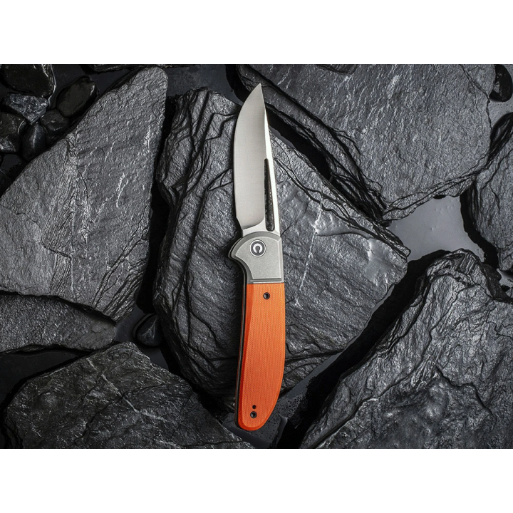 Couteau CIVIVI Trailblazer XL Orange Manche G10 Lame Acier D2 Slip Joint Clip CIVC2101B - Livraison Gratuite