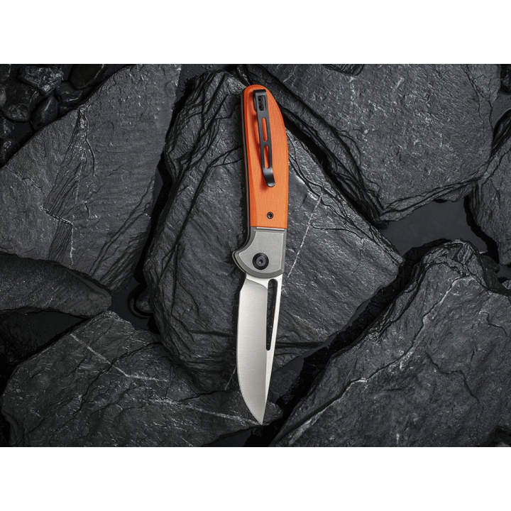Couteau CIVIVI Trailblazer XL Orange Manche G10 Lame Acier D2 Slip Joint Clip CIVC2101B - Livraison Gratuite