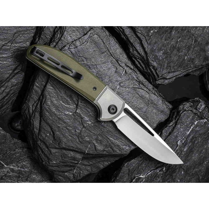 Couteau CIVIVI Trailblazer XL Green Manche G10 Lame Acier D2 Slip Joint Clip CIVC2101A - Livraison Gratuite