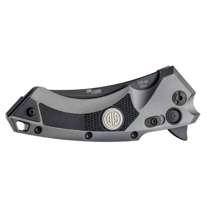 Couteau Sig X5 Tactical Emperor Scorpion Lame 154CM Wharncliffe Manche Alu Button Lock Made USA SIG36562 - Livraison Gratuite