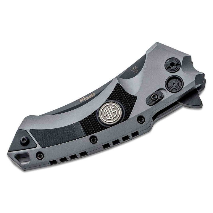 Couteau Sig X5 Tactical Emperor Scorpion Lame 154CM Wharncliffe Manche Alu Button Lock Made USA SIG36562 - Livraison Gratuite