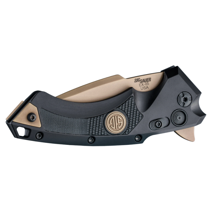 Couteau SIG Sauer X5 SIG Emperor Scorpion Lame 154CM Spear Point Manche Alu Button Lock Made USA SIG36570 - Livraison Gratuite