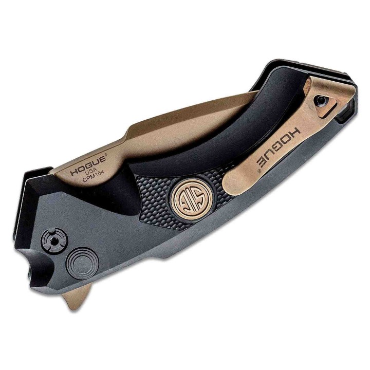 Couteau SIG Sauer X5 SIG Emperor Scorpion Lame 154CM Spear Point Manche Alu Button Lock Made USA SIG36570 - Livraison Gratuite