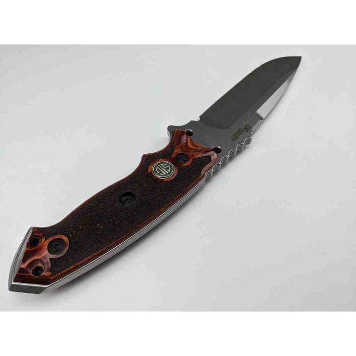 Couteau Tactical SIG Sauer Hogue EX-F01 Lame Acier A2 Manche Bois Etui Nylon SIG37175 - Livraison Gratuite